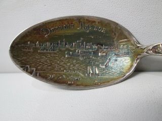 Detroit Harbor Sterling Silver Souvenir Spoon