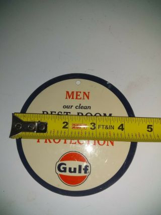 1950s - 60s GULF OIL Gas Station Restroom Key Fob Tab Sign Men 4