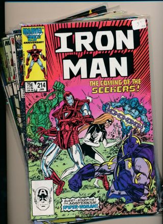 Marvel Set Of 6 - Iron Man 214 - 221 1984 Very Fine (pf723)