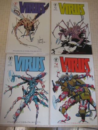Dark Horse Comics Virus 1 2 3 4 Signed By Inker Jimmy Plamiotti Nm Bag And Board