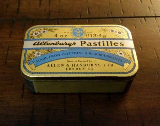 Vintage Allenburys Pastilles Tin Made In England