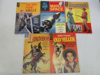 MOVIE TV SILVER AGE Dell Comics Man From Uncle Old Yeller Jack The Giant Killer 2