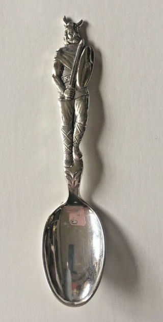 Vintage Th Marthinsen Norway Figural Viking Demitasse Spoon Silver Plated