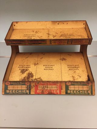 Vintage Beech Nut Chewing Gum Metal Counter Top Display Rack - Beechies 50’s