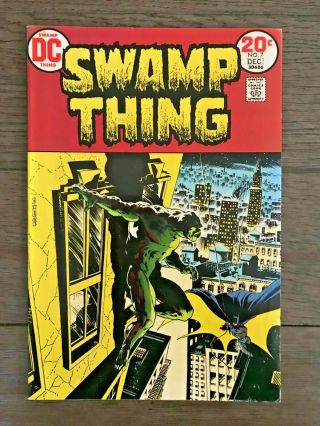 Sharp Vf Nm 1973 Dc Swamp Thing Comic 7 1st Meeting With Batman Bernie Wrightson