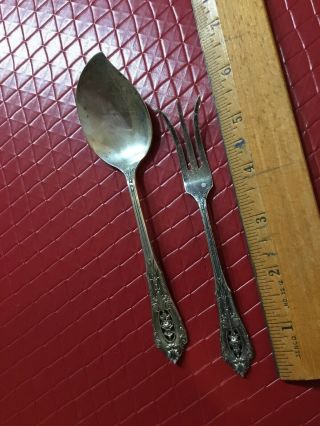 Vintage Sterling Silver Server Spoon And Splayed Fork Wallace