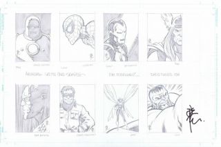 Avengers Captain America Iron Man Thor Signed Pencil Art Tone Rodriguez
