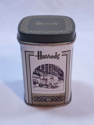 Harrods Collectible Vintage Tin Green Gold Cream - Held Loose Tea - London