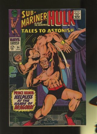 Tales To Astonish 94 Fn.  Vf 7.  0 1 Book Marvel Hulk & Sub - Mariner Dragorr