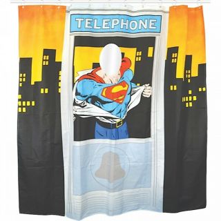 Superman Telephone Booth Shower Curtain