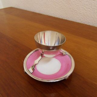 ANTIQUE PINK PARAGON STAR AND FRENCH BREVET SILVER PLATED EGG CUP - 1901 3