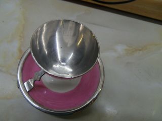 ANTIQUE PINK PARAGON STAR AND FRENCH BREVET SILVER PLATED EGG CUP - 1901 4