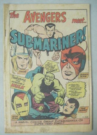Avengers 3 (coverless) Marvel Comics 1964 Stan Lee Jack Kirby Sub - Mariner