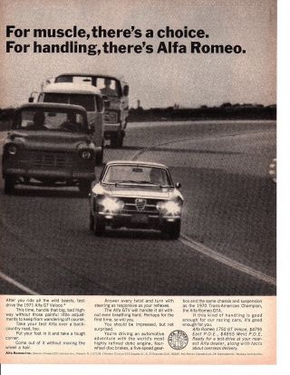 1971 Alfa Romeo Gt Veloce Classic Print Ad