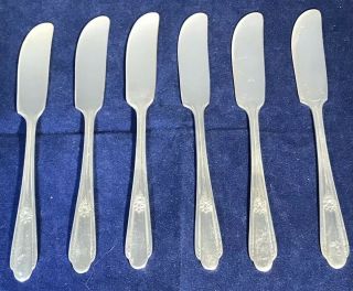 Vintage Wm.  Rogers Is Silver Plate Butter Spreaders Set Of 6