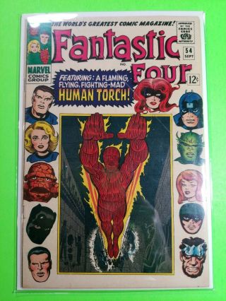 1966 Marvel Comics Fantastic Four 54 Silver Age Comic Book Jack Kirby Stan Lee