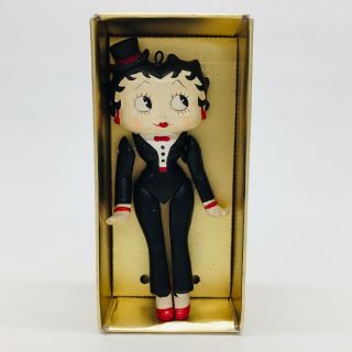 Vintage 1984 Vandor Betty Boop Black Tux Outfit Jointed Ceramic Ornament,  Box