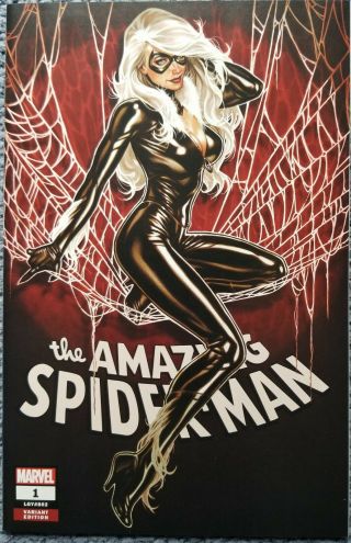 Nm,  " Spider - Man 1 " Black Cat Cover A ".  " Mark Brooks Exclusive Variant.  "