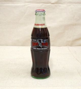 Vintage Coca - Cola 8oz Glass Bottle For 30th Anniversary 1966 - 1995 Atlanta Falcon