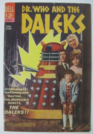 Dr Who & The Daleks Dell Movie Classics 1st Us App Dr Who 1966 Peter Cushing Cvr