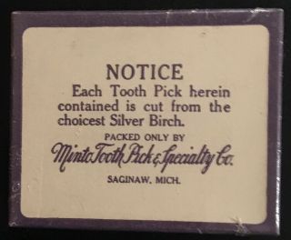 1950 ' s Box of “The Silver Birch Tooth Pick Box” Full Box 2