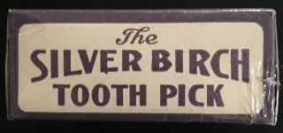 1950 ' s Box of “The Silver Birch Tooth Pick Box” Full Box 3