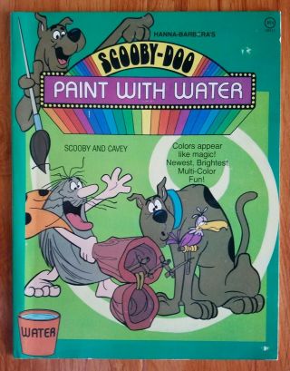 Vintage 1979 Scooby - Doo & Captain Caveman Paint W/water Book Rare