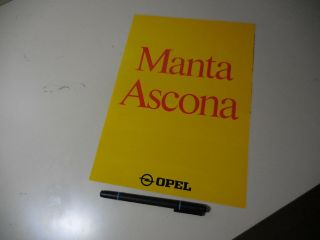 Opel Monta Ascona Japanese Brochure Manta Gt/e Berlinetta