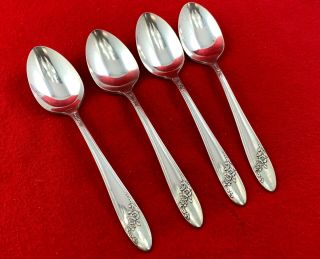 Queen Bess By Oneida Community Silver - Plate Set Of 4 Teaspoons 1940 