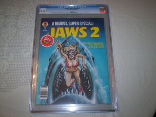Vintage 1978 Jaws 2 Marvel Special 6 Comic Book Cgc Grade 8.  0