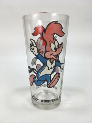 Vintage Pepsi Woody Woodpecker Glass Cup Collector Series Walter Lantz