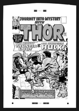 Jack Kirby Journey Into Mystery 112 Rare Large Production Art Cover Monotone