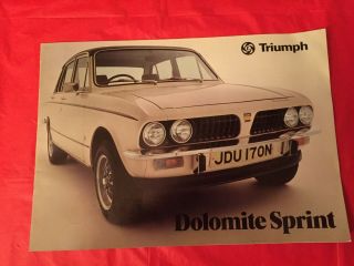 1976 Triumph " Dolomite Sprint " Car Dealer Sales Brochure