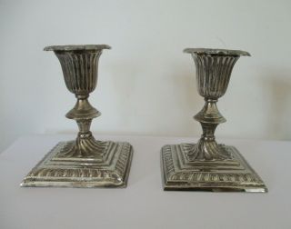 Elegant Antique 19th Century Silver Plated Candle Stick Holders