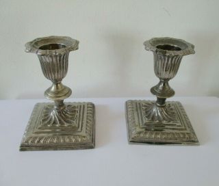 Elegant Antique 19th century Silver Plated Candle Stick Holders 2