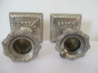 Elegant Antique 19th century Silver Plated Candle Stick Holders 3