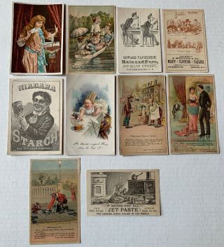 10 Vintage Advertising Trade Cards: Wilcox & White Organ,  Niagara Starch,  & More