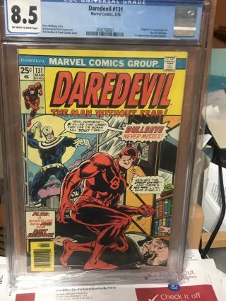 Daredevil 131 Cgc 8.  5 Marvel Comics 1st Bullseye Looks Higher Grade