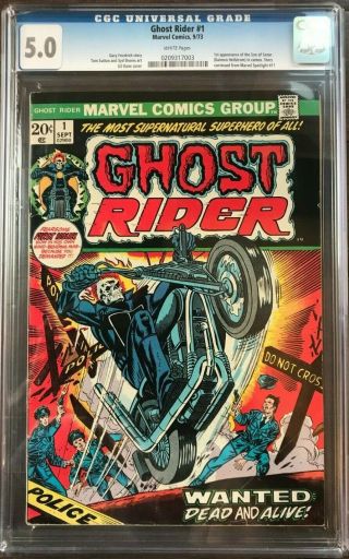 Ghost Rider 1 Cgc 5.  0 1st Ghost Rider In Its Own Title Key Issue L@@k
