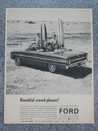 Vintage 1963 Ford Falcon 2 Door Convertible Advertisement