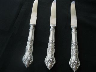Moselle Flatware American Silver Co.  Art Nouveau C.  1906 Set Of 3 Fruit Knives