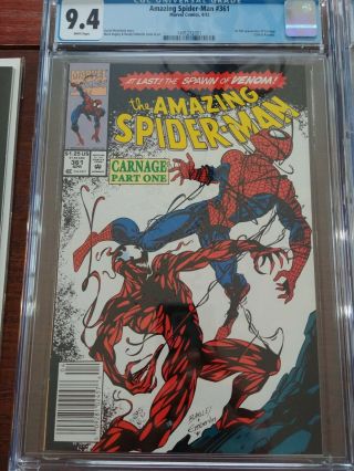 The Spider - Man 361 (apr 1992,  Marvel) Cgc 9.  4 First Carnage Apperance