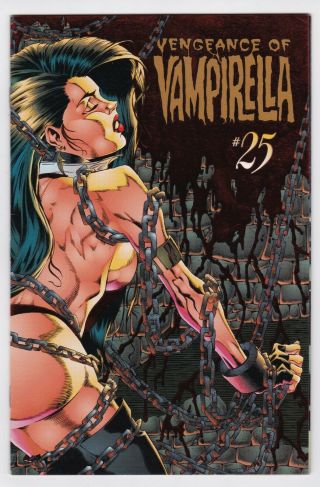 Vengeance Of Vampirella 25 Gold Logo Variant Cover 1996 Harris