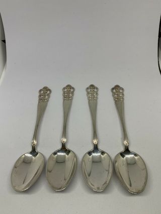 David Andersen Norway Norrona Silver Plate 4 Demitasse Spoons