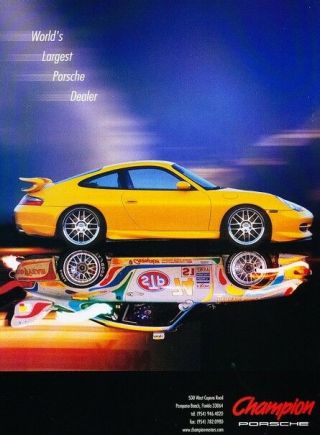 2000 Porsche 911 Race - Champion Florida - Classic Vintage Advertisement Ad Pe99