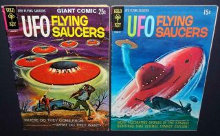 Ufo Flying Saucers 1 2 1968 5.  0 - 7.  0; 2 - Iss Lot; Gold Key; 68 Page Giant (1)