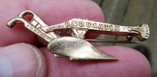 Vintage Agriculture P.  & O.  Canton Farm Hand Plow Advertising Bar Pin Lapel Pin