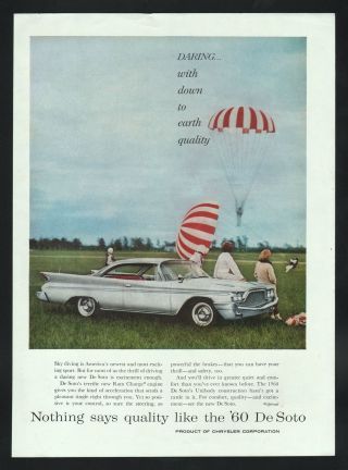 1960 Chrysler Ad White Desoto 2 - Door Adventurer Hardtop