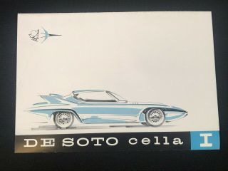 Vtg 1959 Desoto Cella I Concept Car Mail Advertising Brochure