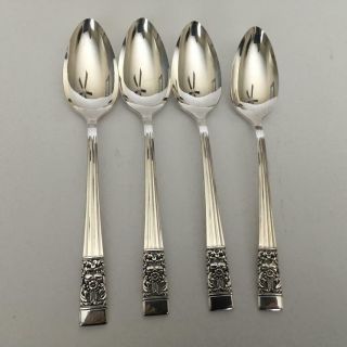 Oneida Coronation 4 Soup Spoons 6 7/8 " Community Silverplate Silver Plate Vgc